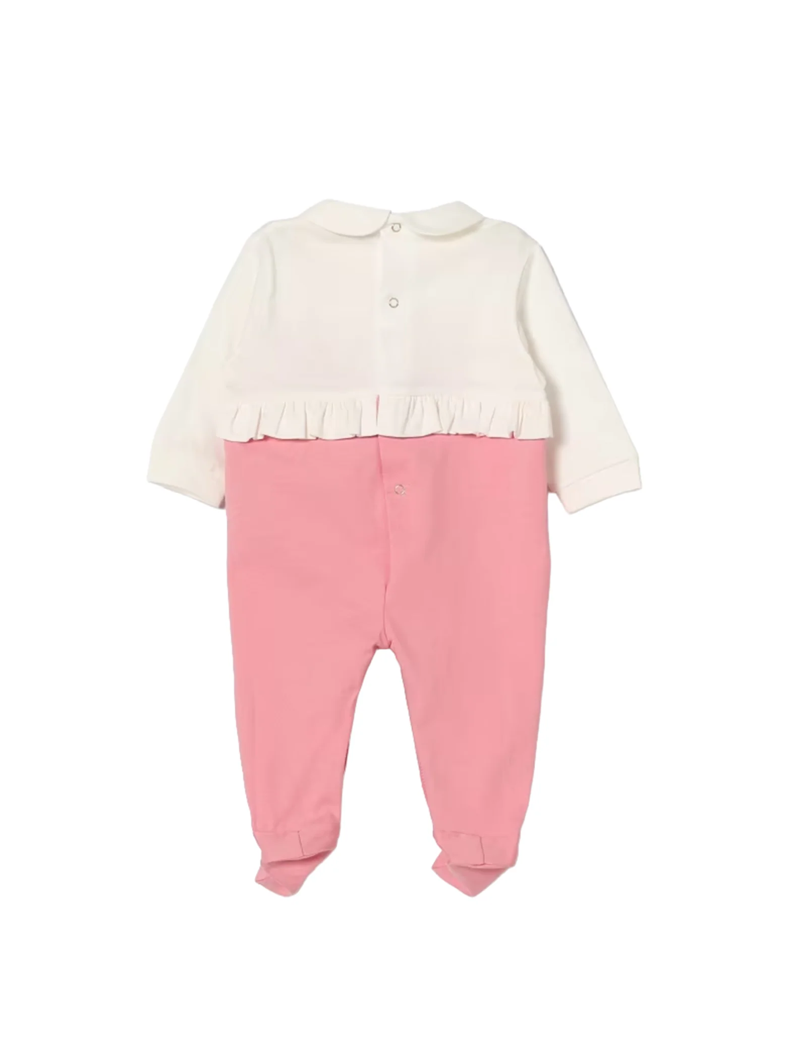 Elisabetta Franchi La Mia Bambina Tutina Avorio/ortensia con Ricamo Logo per Neonate