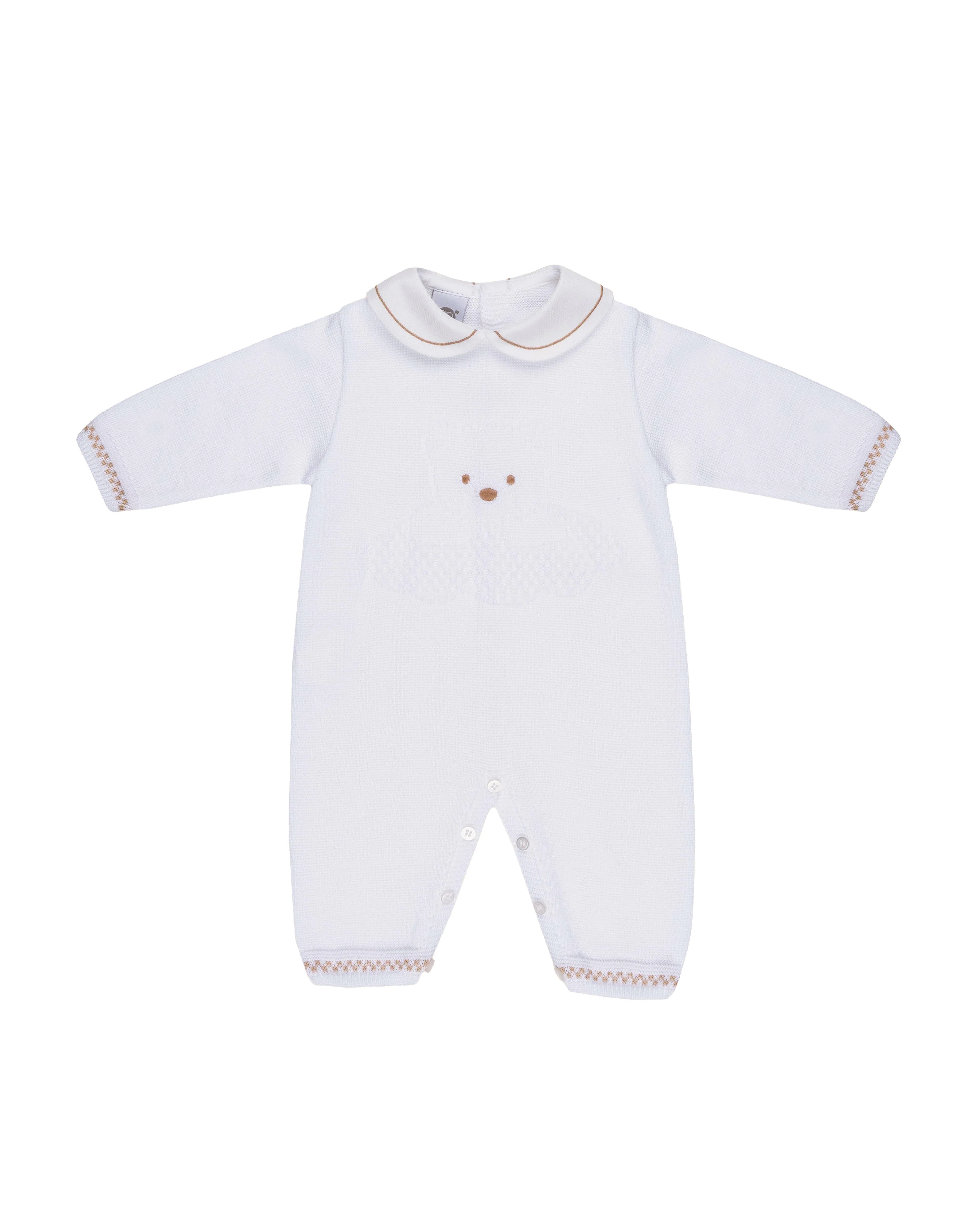 Marlù Tutina Bianco/Salvia con Ricamo Orsetto per Bambini