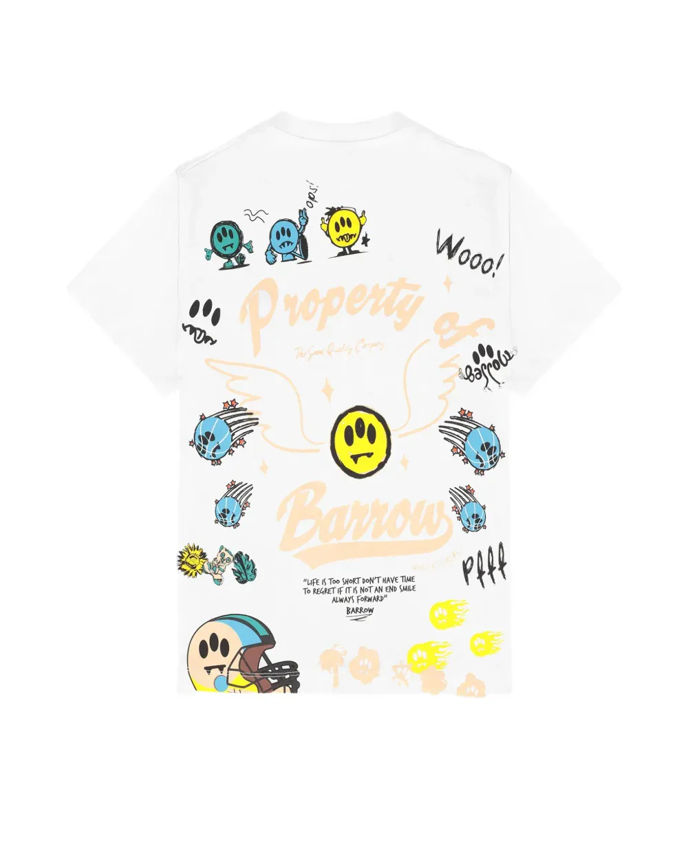 Barrow Kids t-Shirt Off-White con Stampa Logo All-Over Unisex