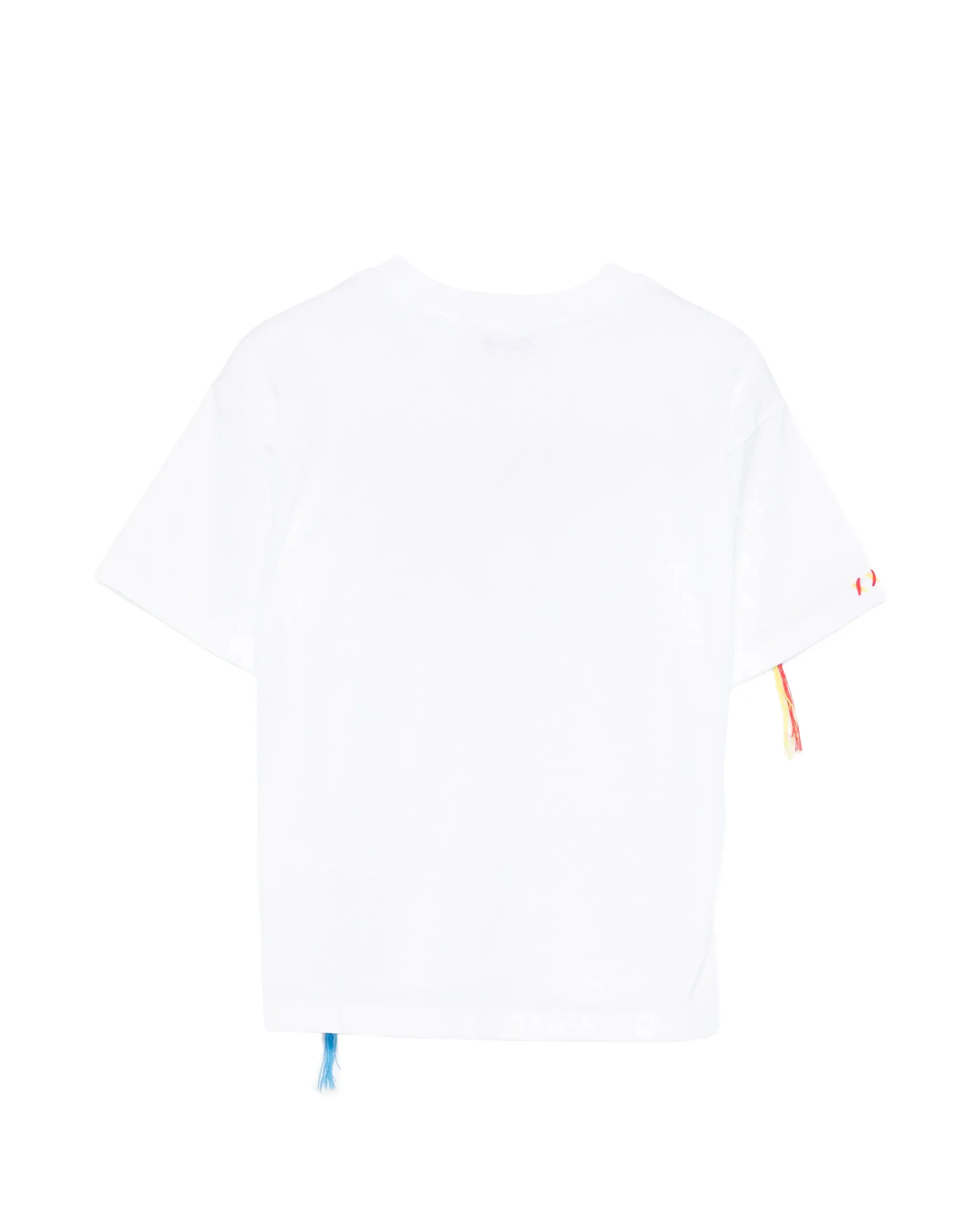 Msgm Kids T-Shirt Bianco con Stampa Logo e Ricamo per Bambini