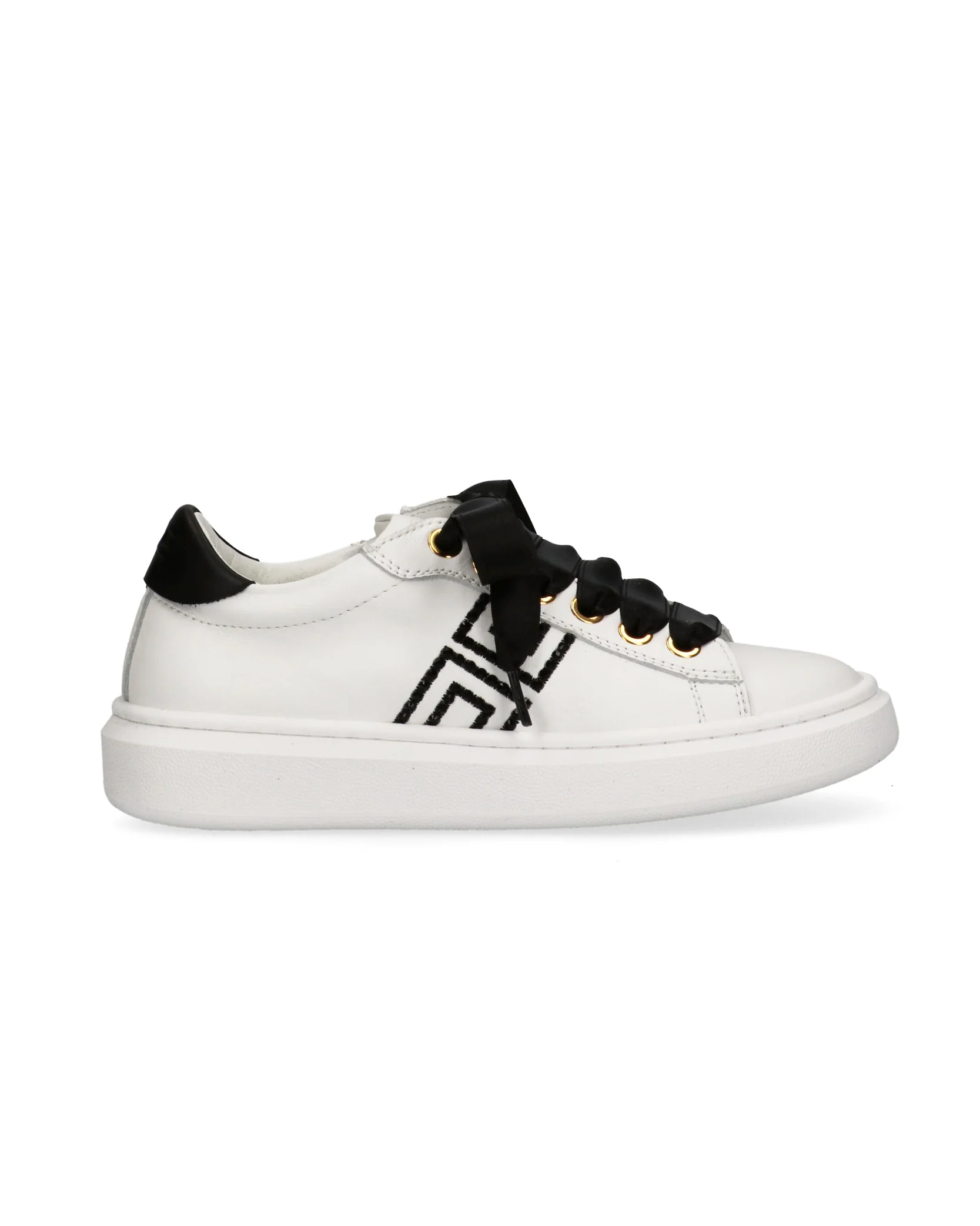 Elisabetta Franchi La Mia Bambina Sneakers Bassa Bianco/Nero con Lacci per Bambine