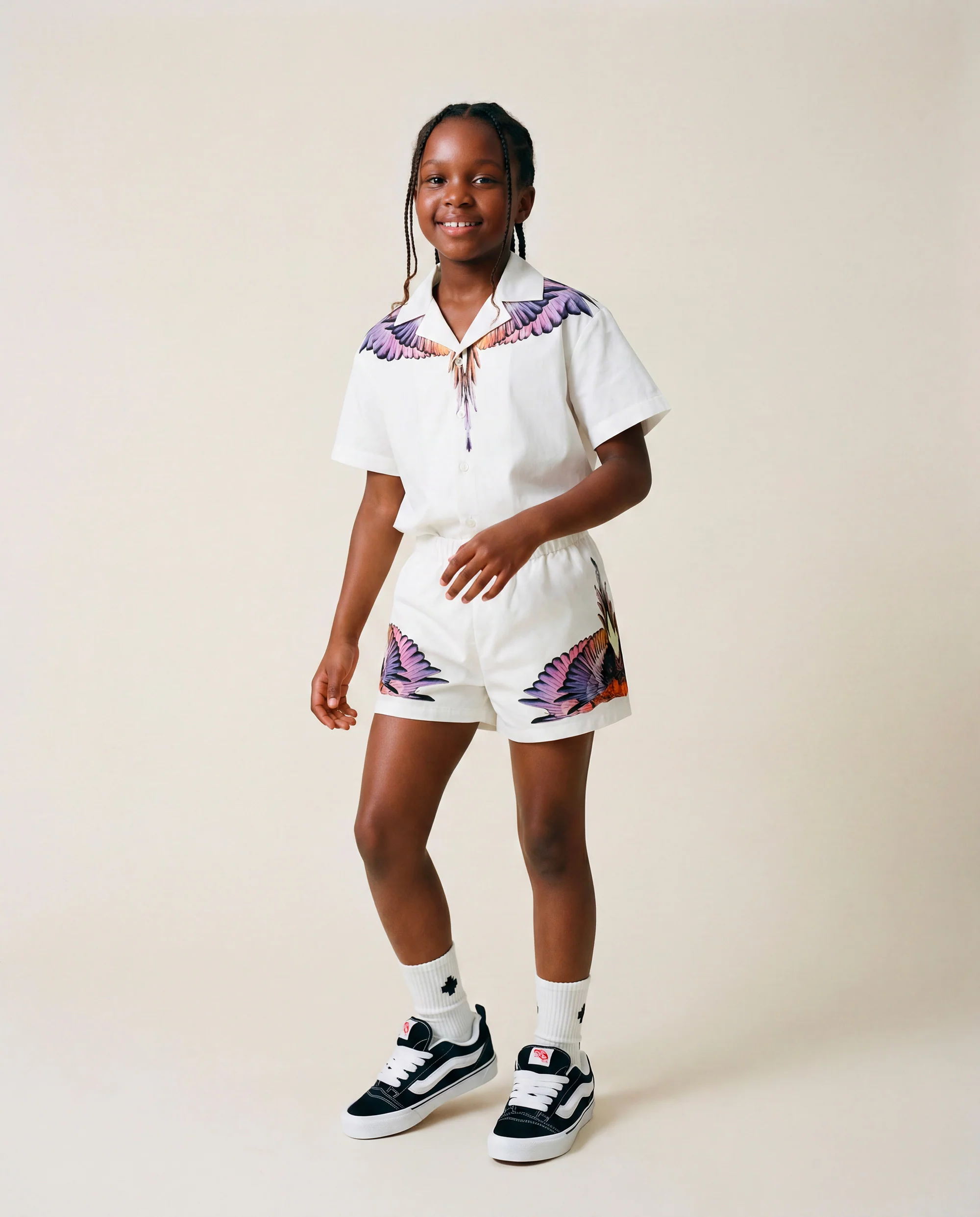 Marcelo Burlon County of Milan Kids Short Cocco con Stampa per Bambine