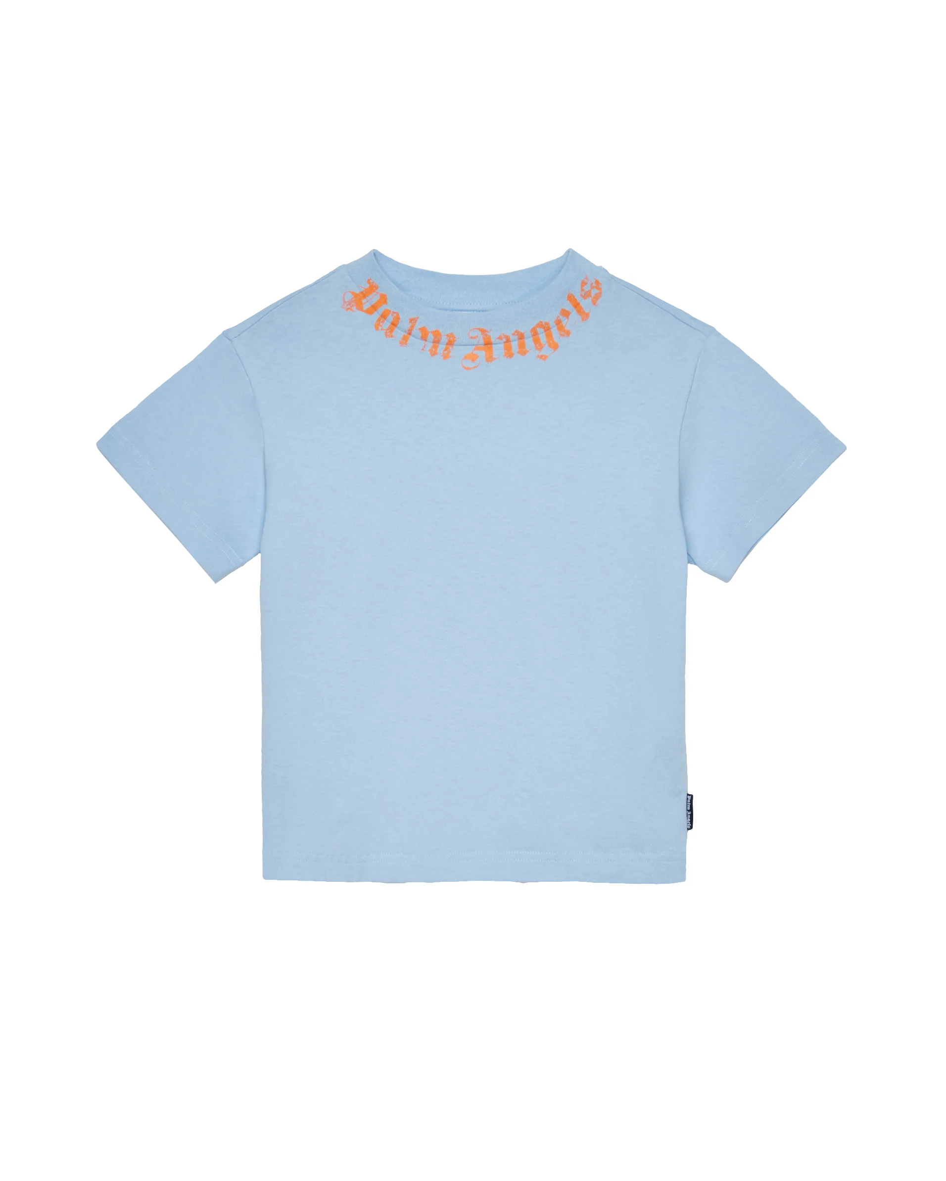 Palm Angels Kids T-Shirt Celeste con Stampa Logo per Bambini