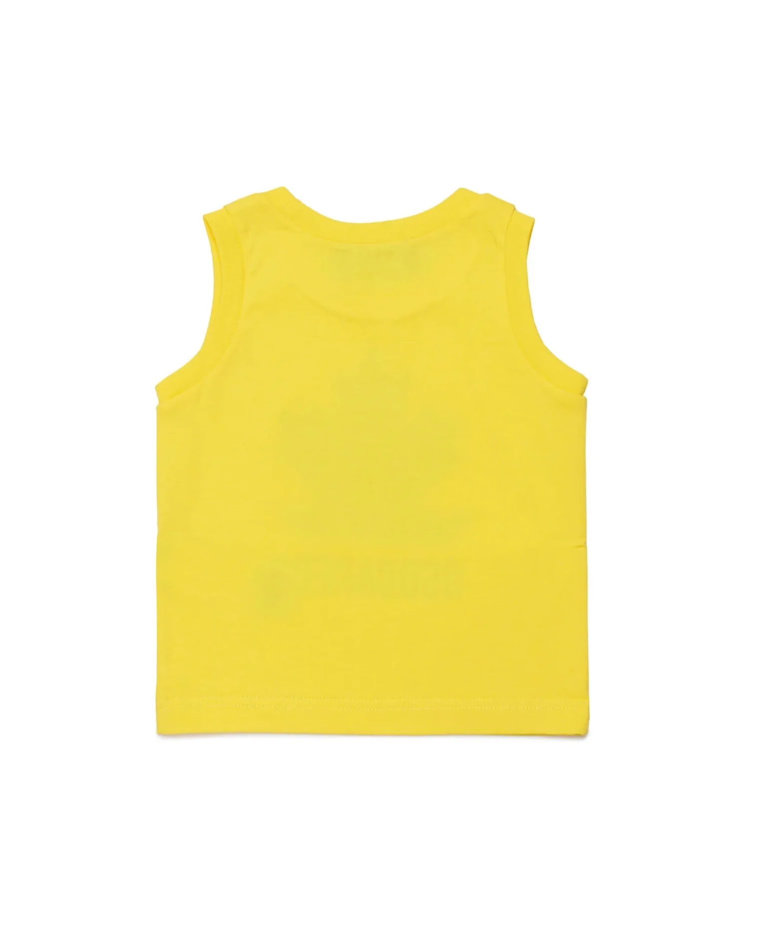 Dsquared2 Kids Canotta Gialla con Stampa Logo Foglio D'acero a Contrasto per Neonati