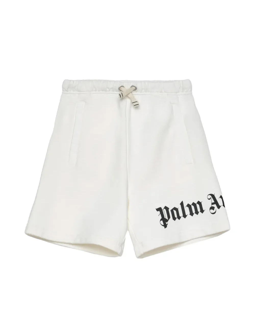 Palm Angels Kids Short Nero con Logo Bianco per Bambini